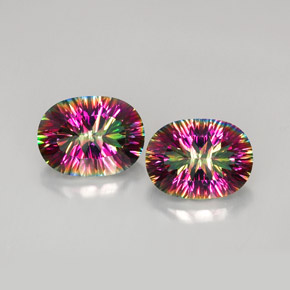  ct natürliche Top-Regenbogen Mystischer Quarz-Edelsteine, Oval Schliff, VVS-VS