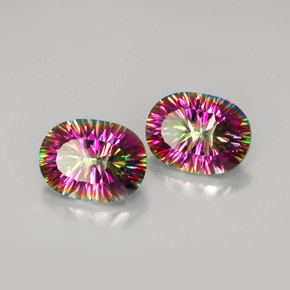  ct natürliche Top-Regenbogen Mystischer Quarz-Edelsteine, Oval Schliff, VVS-VS