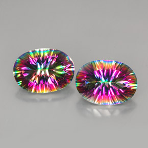  ct natürliche Top-Regenbogen Mystischer Quarz-Edelsteine, Oval Schliff, VVS-VS