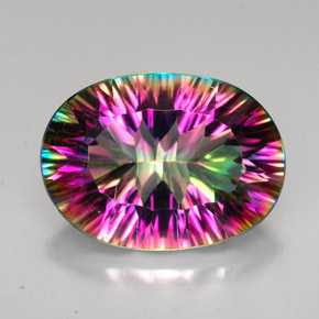 11,41 ctw natürlicher Top-Regenbogen Mystik-Quarz, Oval Schliff, VVS
