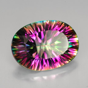 11,41 ctw natürlicher Top-Regenbogen Mystik-Quarz, Oval Schliff, VVS
