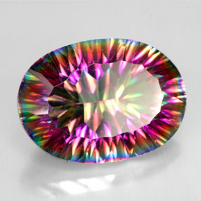 10,60 ctw natürlicher mehrfarbiger Mystik-Quarz, Oval Schliff, VVS-VS