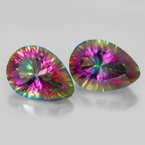  ct natürliche Top-Regenbogen Mystischer Quarz-Edelsteine, Birnenform, VVS