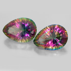  ct natürliche Top-Regenbogen Mystischer Quarz-Edelsteine, Birnenform, VVS