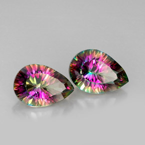  ct natürliche Top-Regenbogen Mystischer Quarz-Edelsteine, Birnenform, VVS