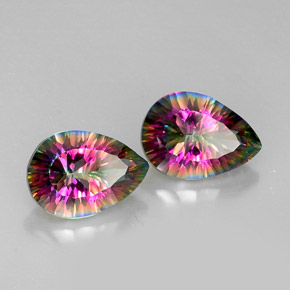  ct natürliche Top-Regenbogen Mystischer Quarz-Edelsteine, Birnenform, VVS