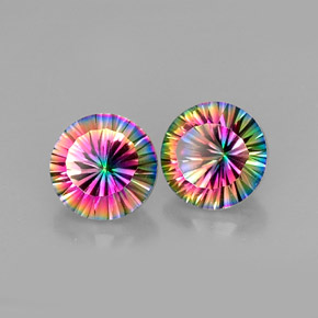  ct natürliche Top-Regenbogen Mystischer Quarz-Edelsteine, Rund Schliff, VVS-VS