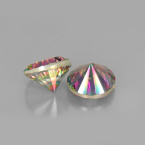  ct natürliche Top-Regenbogen Mystischer Quarz-Edelsteine, Rund Schliff, VVS-VS