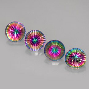  ct natürliche Top-Regenbogen Mystischer Quarz-Edelsteine, Rund Schliff, VVS