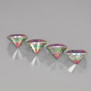  ct natürliche Top-Regenbogen Mystischer Quarz-Edelsteine, Rund Schliff, VVS