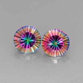  ct natürliche Top-Regenbogen Mystischer Quarz-Edelsteine, Rund Schliff, VVS-VS