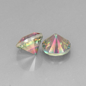  ct natürliche Top-Regenbogen Mystischer Quarz-Edelsteine, Rund Schliff, VVS-VS