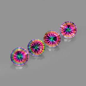  ct natürliche Top-Regenbogen Mystischer Quarz-Edelsteine, Rund Schliff, VVS-VS