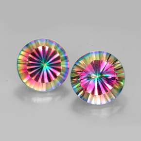  ct natürliche Top-Regenbogen Mystischer Quarz-Edelsteine, Rund Schliff, VVS-VS