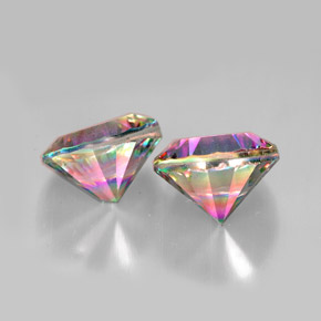  ct natürliche Top-Regenbogen Mystischer Quarz-Edelsteine, Rund Schliff, VVS-VS