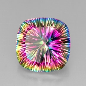 9,17 ctw natürlicher Top-Regenbogen Mystischer Quarz, Kissenschliff, VVS-VS