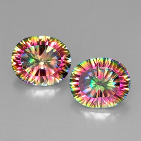  ct natürliche Top-Regenbogen Mystischer Quarz-Edelsteine, Oval Schliff, VVS-VS