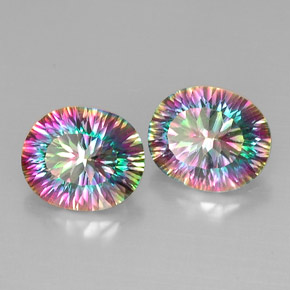  ct natürliche Top-Regenbogen Mystischer Quarz-Edelsteine, Oval Schliff, VVS-VS