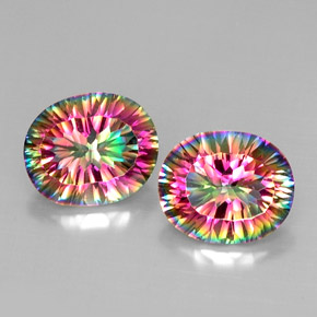  ct natürliche mehrfarbiger Mystik-Quarz-Edelsteine, Oval Schliff, VVS-VS