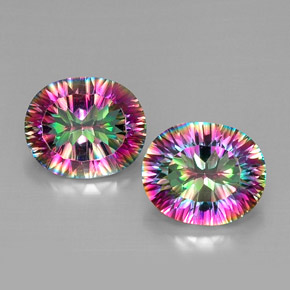  ct natürliche mehrfarbiger Mystik-Quarz-Edelsteine, Oval Schliff, VVS-VS