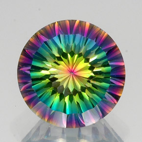 9,17 ctw natürlicher Top-Regenbogen Mystischer Quarz, Rund Schliff, VVS-VS