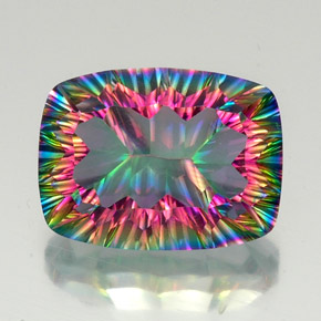 19,64 ctw natürlicher mehrfarbiger Mystik-Quarz, Kissenschliff, VVS-VS