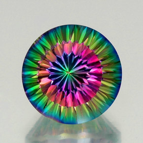 9,17 ctw natürlicher Top-Regenbogen Mystischer Quarz, Rund Schliff, VVS-VS
