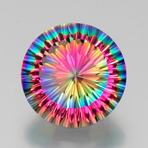 9,17 ctw natürlicher Top-Regenbogen Mystischer Quarz, Rund Schliff, VVS-VS