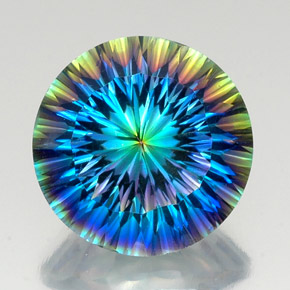 9,17 ctw natürlicher Top-Regenbogen Mystischer Quarz, Rund Schliff, VVS-VS