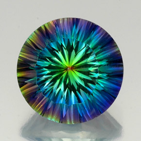 9,17 ctw natürlicher Top-Regenbogen Mystischer Quarz, Rund Schliff, VVS-VS