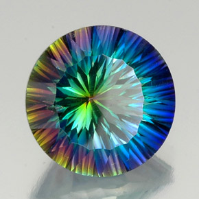 9,17 ctw natürlicher Top-Regenbogen Mystischer Quarz, Rund Schliff, VVS-VS