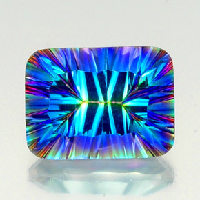 9,17 ctw natürlicher Top-Regenbogen Mystischer Quarz, Smaragdschliff, VS