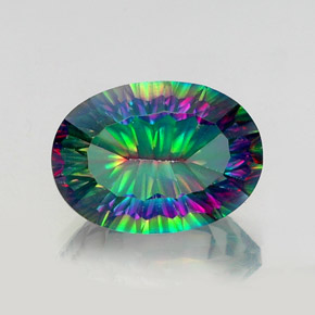 13,48 ctw natürlicher mehrfarbiger Mystik-Quarz, Oval Schliff, VS
