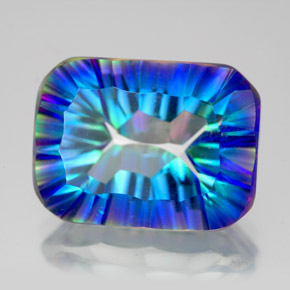 9,17 ctw natürlicher Top-Regenbogen Mystischer Quarz, Smaragdschliff, VVS-VS