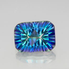 9,17 ctw natürlicher Top-Regenbogen Mystischer Quarz, Smaragdschliff, VVS