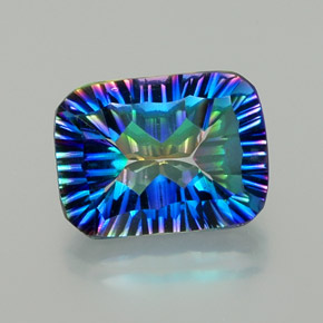 9,17 ctw natürlicher Top-Regenbogen Mystischer Quarz, Smaragdschliff, VVS-VS