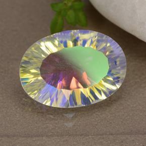 4,64 ctw natürlicher mehrfarbiger Mystik-Quarz, Oval Schliff, VVS-VS