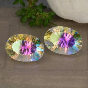 9.99 ct natürliche Mehrfarbig Mystischer Quarz-Edelsteine, Oval Schliff, VVS-VS