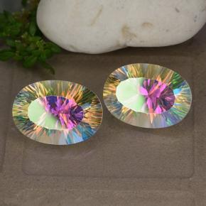 10,62 ct natürliche mehrfarbiger Mystik-Quarz-Edelsteine, Oval Schliff, VVS-VS