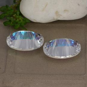 10,62 ct natürliche mehrfarbiger Mystik-Quarz-Edelsteine, Oval Schliff, VVS-VS