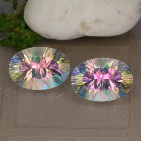 10.75 ct natürliche Mehrfarbig Mystischer Quarz-Edelsteine, Oval Schliff, VVS-VS