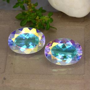 10,52 ct natürliche mehrfarbiger Mystik-Quarz-Edelsteine, Oval Schliff, VVS-VS