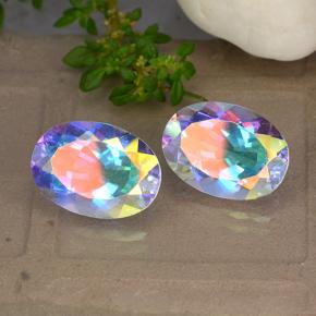 10,52 ct natürliche mehrfarbiger Mystik-Quarz-Edelsteine, Oval Schliff, VVS-VS