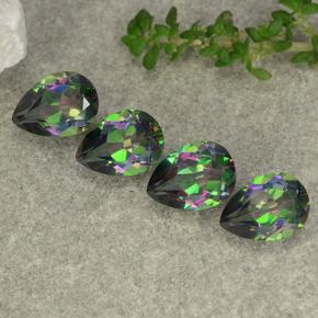 3,68 ct natürliche mehrfarbiger Mystik-Quarz-Edelsteine, Birnenform, VS