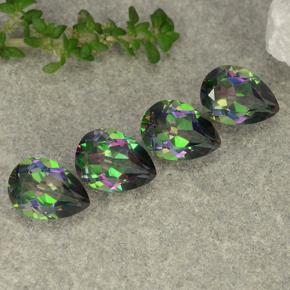 3,68 ct natürliche mehrfarbiger Mystik-Quarz-Edelsteine, Birnenform, VS