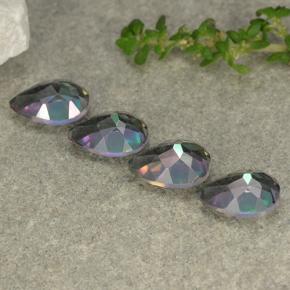 3,68 ct natürliche mehrfarbiger Mystik-Quarz-Edelsteine, Birnenform, VS