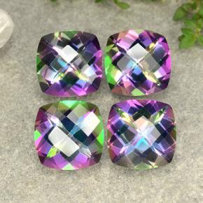7,33 ct natürliche mehrfarbiger Mystik-Quarz-Edelsteine, Kissenschliff, VS