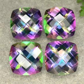7,33 ct natürliche mehrfarbiger Mystik-Quarz-Edelsteine, Kissenschliff, VS