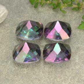 7,33 ct natürliche mehrfarbiger Mystik-Quarz-Edelsteine, Kissenschliff, VS