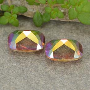 3.39 ct natürliche Mehrfarbig Mystischer Quarz-Edelsteine, Kissenschliff, VVS-VS